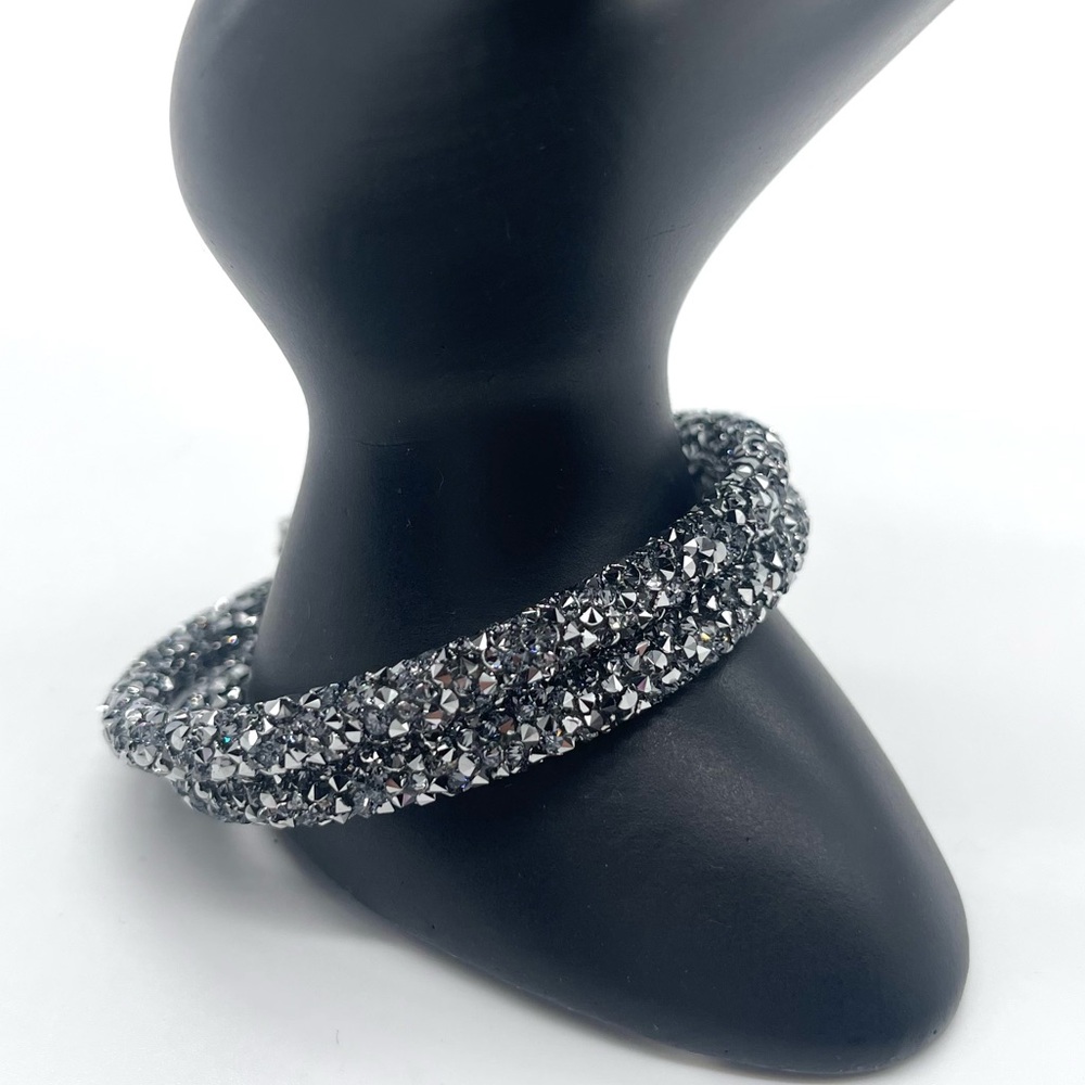 Swarovski Silver Crystal Dust Coil Bracelet